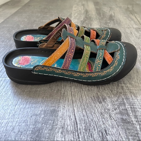Elite by Conkys Sandals Mules Multicolor Size 9 - Picture 2 of 11